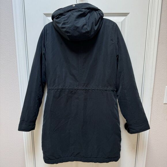 Abercrombie & Fitch Black Military Parka Sherpa-Lined Hooded Small *no Fur Trim* - Picture 3 of 12